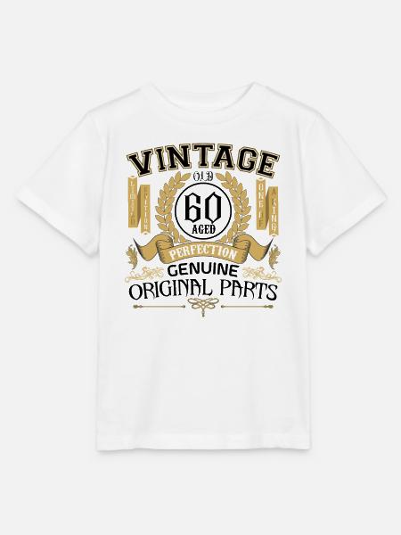 Vintage 60 años - regalo de cumpleaños 60 años !!! - Stanley/Stella T-shirt MINI CREATOR til børn - hvid
