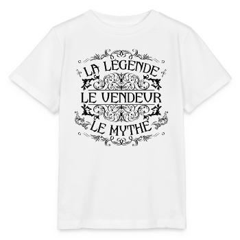 Vendeur | la légende Vendeur le mythe - T-shirt bio MINI CREATOR Stanley/Stella Enfant - blanc - Devant - Maike (125cm)