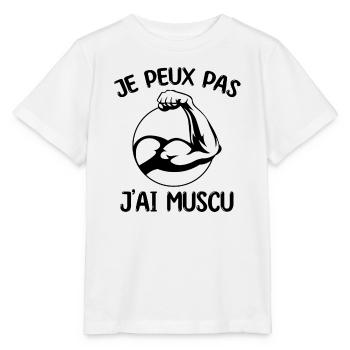 Musculation | J'peux pas j'ai muscu !! - T-shirt bio MINI CREATOR Stanley/Stella Enfant - blanc - Devant - Maike (125cm)