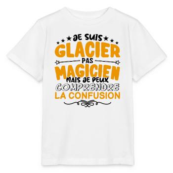 Glacier pas Magicien | le Meilleur Glacier cadeau - T-shirt bio MINI CREATOR Stanley/Stella Enfant - blanc - Devant - Maike (125cm)