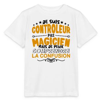 Controleur pas Magicien | le Meilleur Controleur - T-shirt bio MINI CREATOR Stanley/Stella Enfant - blanc - Devant - Maike (125cm)