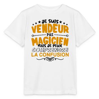Vendeur pas Magicien | le Meilleur Vendeur cadeau - T-shirt bio MINI CREATOR Stanley/Stella Enfant - blanc - Devant - Maike (125cm)
