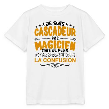 Cascadeur pas Magicien | le Meilleur Cascadeur ca - T-shirt bio MINI CREATOR Stanley/Stella Enfant - blanc - Devant - Maike (125cm)
