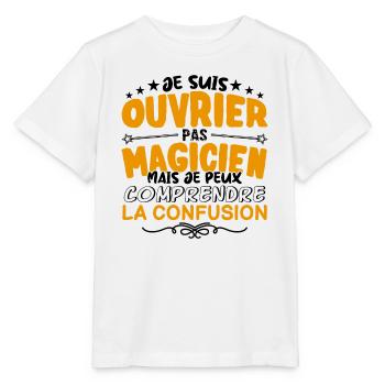 Ouvrier pas Magicien | le Meilleur Ouvrier cadeau - T-shirt bio MINI CREATOR Stanley/Stella Enfant - blanc - Devant - Maike (125cm)