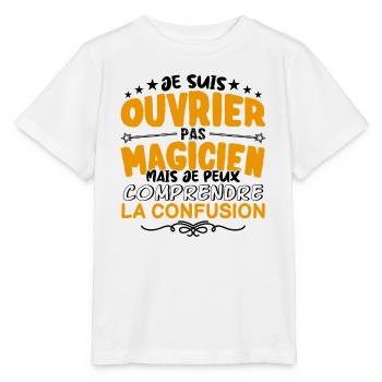 Ouvrier pas Magicien | le Meilleur Ouvrier cadeau - T-shirt bio MINI CREATOR Stanley/Stella Enfant - blanc - Devant - Maike (125cm)