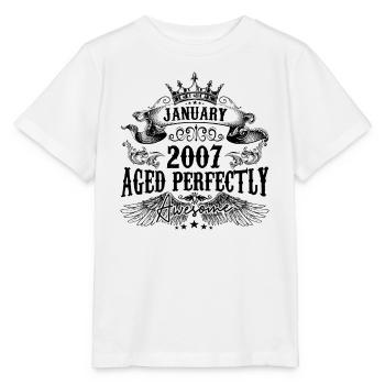 2007 | Januar Aged Perfectly 2007 Geburtstagsgeschenk - Stanley/Stella Kinder T-Shirt MINI CREATOR  - Weiß - Vorne - Maike (125cm)