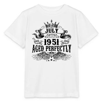 1951| Juli Aged Perfectly 1951 Geburtstagsgeschenk - Stanley/Stella Kinder T-Shirt MINI CREATOR  - Weiß - Vorne - Maike (125cm)