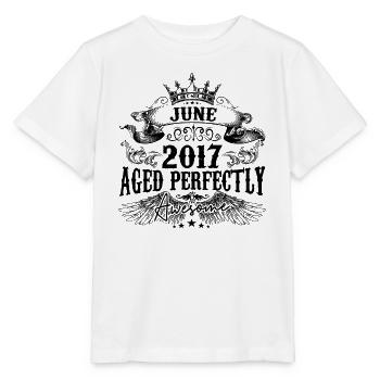 | 2017 Juni Aged Perfectly 2017 Geburtstagsgeschenk - Stanley/Stella Kinder T-Shirt MINI CREATOR  - Weiß - Vorne - Maike (125cm)