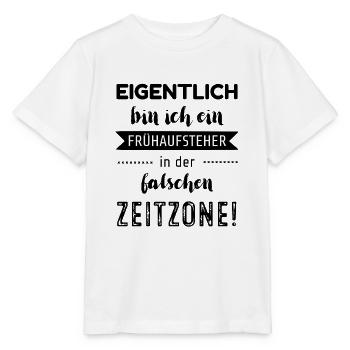Eigentlich bin ich ein Frühaufsteher - Stanley/Stella Kinder T-Shirt MINI CREATOR  - Weiß - Vorne - Maike (125cm)