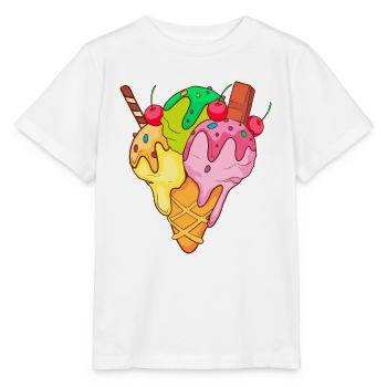Crème glacée, crème glacée, crème glacée, crème glacée, boule, crème glacée, sundae - T-shirt bio MINI CREATOR Stanley/Stella Enfant - blanc - Devant - Maike (125cm)