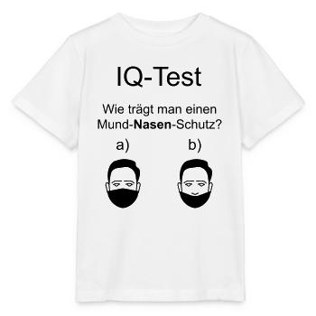 IQ-Test Mund Nasen Schutz - Stanley/Stella Kinder T-Shirt MINI CREATOR  - Weiß - Vorne - Maike (125cm)