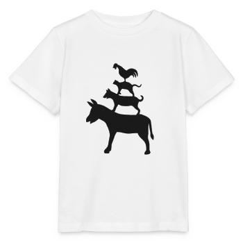 Bremer Stadtmusikanten Märchen Gebrüder Grimm - Stanley/Stella Kinder T-Shirt MINI CREATOR  - Weiß - Vorne - Maike (125cm)