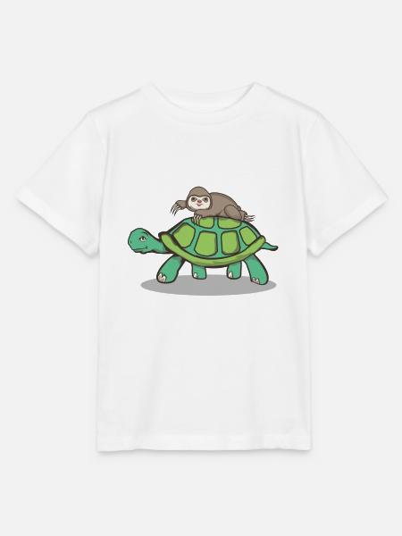 Faultier Rennen T-Shirt - Stanley/Stella Kinder T-Shirt MINI CREATOR - Weiß