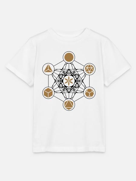 Metatrons Würfel, 23 Farben, Platonische Körper - Stanley/Stella Kinder T-Shirt MINI CREATOR - Weiß