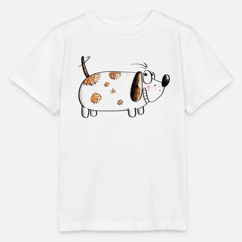 Dicker Lustiger Hund - Hunde Comic - Stanley/Stella Kinder T-Shirt MINI CREATOR  - Weiß