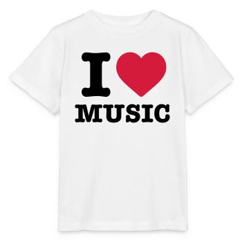 I love music heart music instrument listen gift - Stanley/Stella MINI CREATOR Kids’ T-Shirt - white - Front - Maike (125cm)