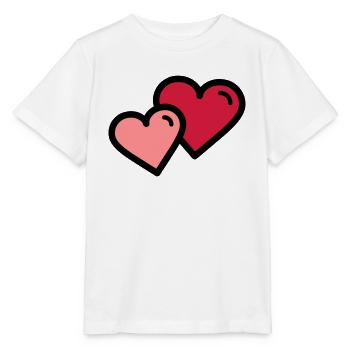 Valentine's Heart: Double Heart - Stanley/Stella MINI CREATOR Kids’ T-Shirt - white - Front - Maike (125cm)