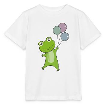 frog green balloons funny animals - Stanley/Stella MINI CREATOR Kids’ T-Shirt - white - Front - Maike (125cm)