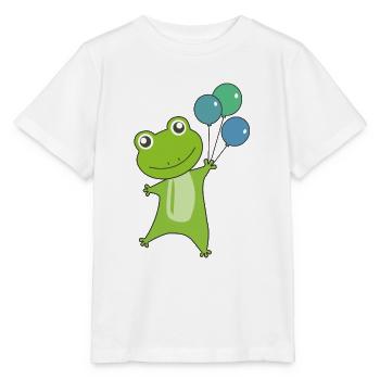 Frog green balloons funny animals - Stanley/Stella MINI CREATOR Kids’ T-Shirt - white - Front - Maike (125cm)