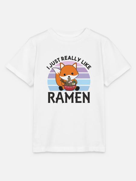 Ramen japanische Nudeln süßer Fuchs isst Ramen - Stanley/Stella Kinder T-Shirt MINI CREATOR  - Weiß