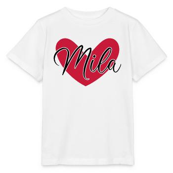 Mila nom prénom - T-shirt bio MINI CREATOR Stanley/Stella Enfant - blanc - Devant - Maike (125cm)