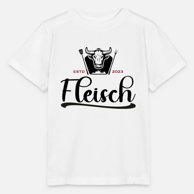 Fleisch Logo mit Stier weiß - Stanley/Stella Kinder T-Shirt MINI CREATOR  - Weiß