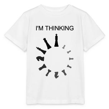 Je pense, pièces d’échecs - T-shirt bio MINI CREATOR Stanley/Stella Enfant - blanc - Devant - Maike (125cm)