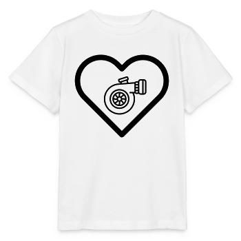 Turbocompresseur coeur turbo moteur tuner tuner motif - T-shirt bio MINI CREATOR Stanley/Stella Enfant - blanc - Devant - Maike (125cm)