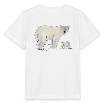 Polar bear with cub - Stanley/Stella MINI CREATOR Kids’ T-Shirt - white - Front - Maike (125cm)