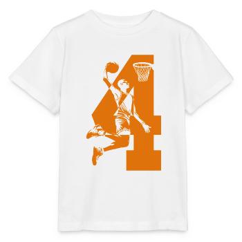 NUMMER 4 BASKETBALL 4. GEBURTSTAG - Stanley/Stella Kinder T-Shirt MINI CREATOR  - Weiß - Vorne - Maike (125cm)
