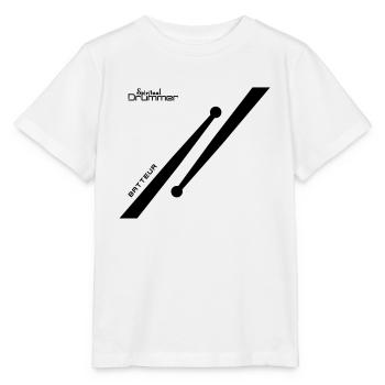 Drumstick Design Batteur - T-shirt bio MINI CREATOR Stanley/Stella Enfant - blanc - Devant - Maike (125cm)