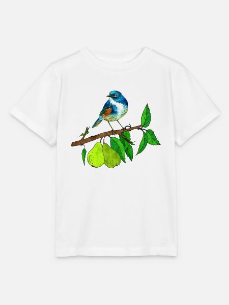 Blauer Vogel und Birne - Stanley/Stella Kinder T-Shirt MINI CREATOR - Weiß