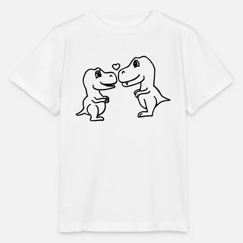 Verliebte Dinosaurier - Stanley/Stella Kinder T-Shirt MINI CREATOR - Weiß