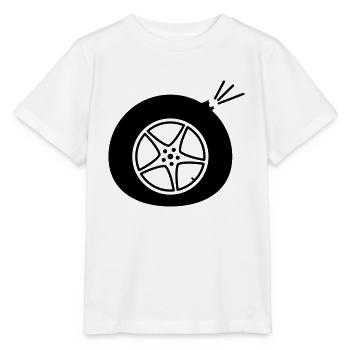 Autoreifen mit Panne - Stanley/Stella Kinder T-Shirt MINI CREATOR  - Weiß - Vorne - Maike (125cm)