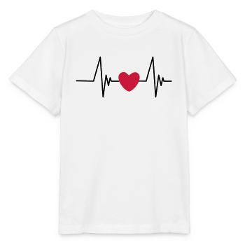 Coeur Puls fréquence Fréquence Cardiaque Fréquence cardiaque Clipart - T-shirt bio MINI CREATOR Stanley/Stella Enfant - blanc - Devant - Maike (125cm)