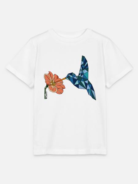 BIRD WITH FLOWER - Stanley/Stella Kinder T-Shirt MINI CREATOR - Weiß