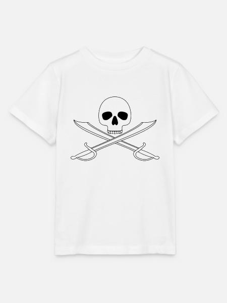 Piraten Flagge Jolly Roger - Stanley/Stella Kinder T-Shirt MINI CREATOR  - Weiß