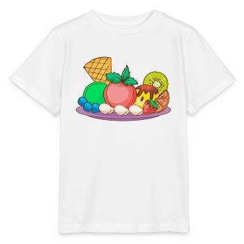 Crème glacée, crème glacée, crème glacée, crème glacée, boule, crème glacée, sundae - T-shirt bio MINI CREATOR Stanley/Stella Enfant - blanc - Devant - Maike (125cm)