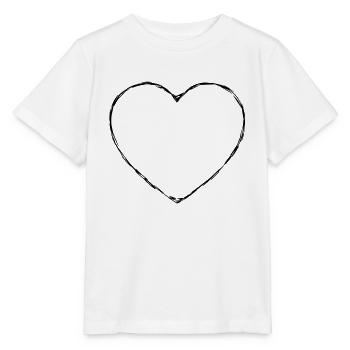 Abstract Heart Crooked Strokes Decorative Lines - Stanley/Stella MINI CREATOR Kids’ T-Shirt - white - Front - Maike (125cm)