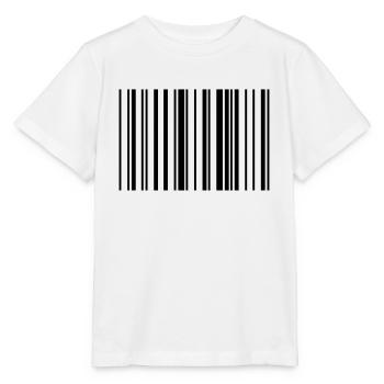 Striped barcode code strip - Stanley/Stella MINI CREATOR Kids’ T-Shirt - white - Front - Maike (125cm)