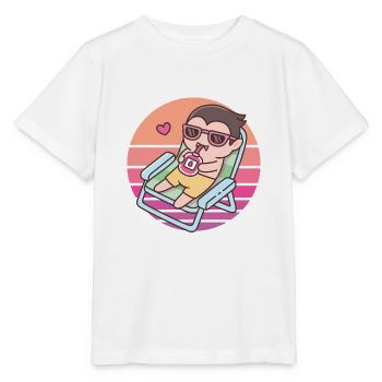 Cute Vampire Chilling With Blood Pack Sunset - Stanley/Stella MINI CREATOR Kids’ T-Shirt - white - Front - Maike (125cm)