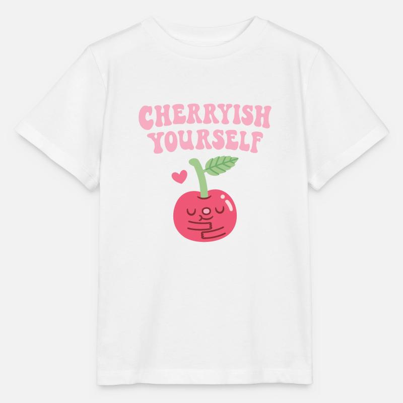 Cute Cherry Cherryish Yourself Self Love Pun - Stanley/Stella MINI CREATOR Kids’ T-Shirt - white