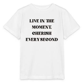 Vivez l’instant présent, chérissez chaque seconde - T-shirt bio MINI CREATOR Stanley/Stella Enfant - blanc - Devant - Maike (125cm)