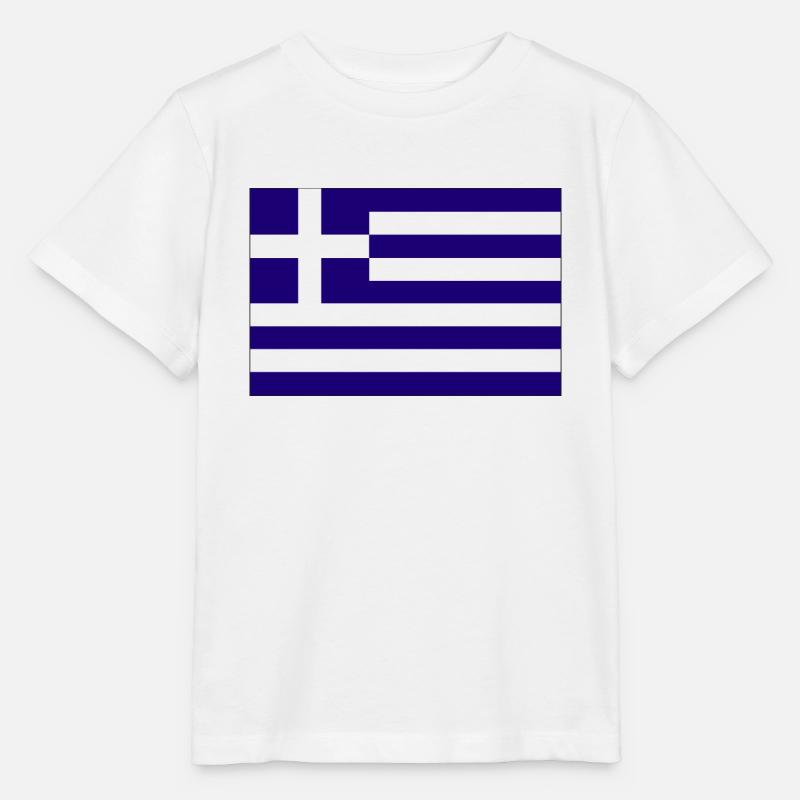 Drapeau du drapeau de la Grèce - T-shirt bio MINI CREATOR Stanley/Stella Enfant - blanc