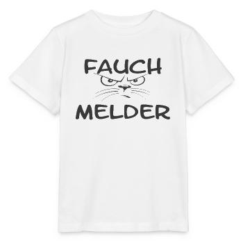 "Fauch detector" chat gris - T-shirt bio MINI CREATOR Stanley/Stella Enfant - blanc - Devant - Maike (125cm)