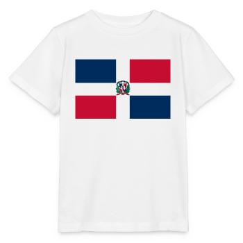 Flagge der Dominikanischen Republik - Stanley/Stella Kinder T-Shirt MINI CREATOR  - Weiß - Vorne - Maike (125cm)