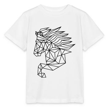 Icelandic Horsehead Geo Tölt - Stanley/Stella MINI CREATOR Kids’ T-Shirt - white - Front - Maike (125cm)