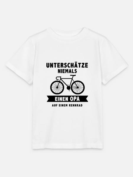 Unterschätze niemals einen Opa auf einem Rennrad - Stanley/Stella Kinder T-Shirt MINI CREATOR - Weiß
