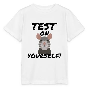 Tierversuche Tierschutz | Test On Yourself - Stanley/Stella Kinder T-Shirt MINI CREATOR  - Weiß - Vorne - Maike (125cm)
