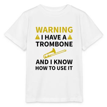 Gift for trombone player | Trombone trombone - Stanley/Stella MINI CREATOR Kids’ T-Shirt - white - Front - Maike (125cm)